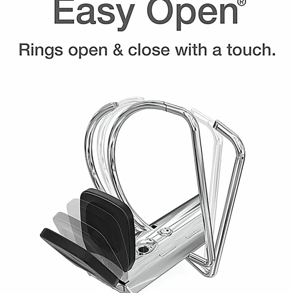 Cardinal® EasyOpen™ ClearVue™ Locking View 3-Ring Binder, 4" D-Rings, 52% Recycled, White