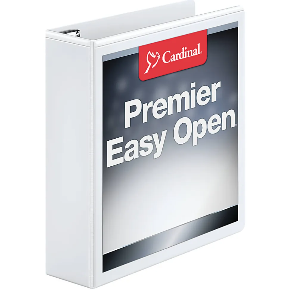 Cardinal® EasyOpen™ ClearVue™ Locking View 3-Ring Binder, 2" D-Rings, 52% Recycled, White