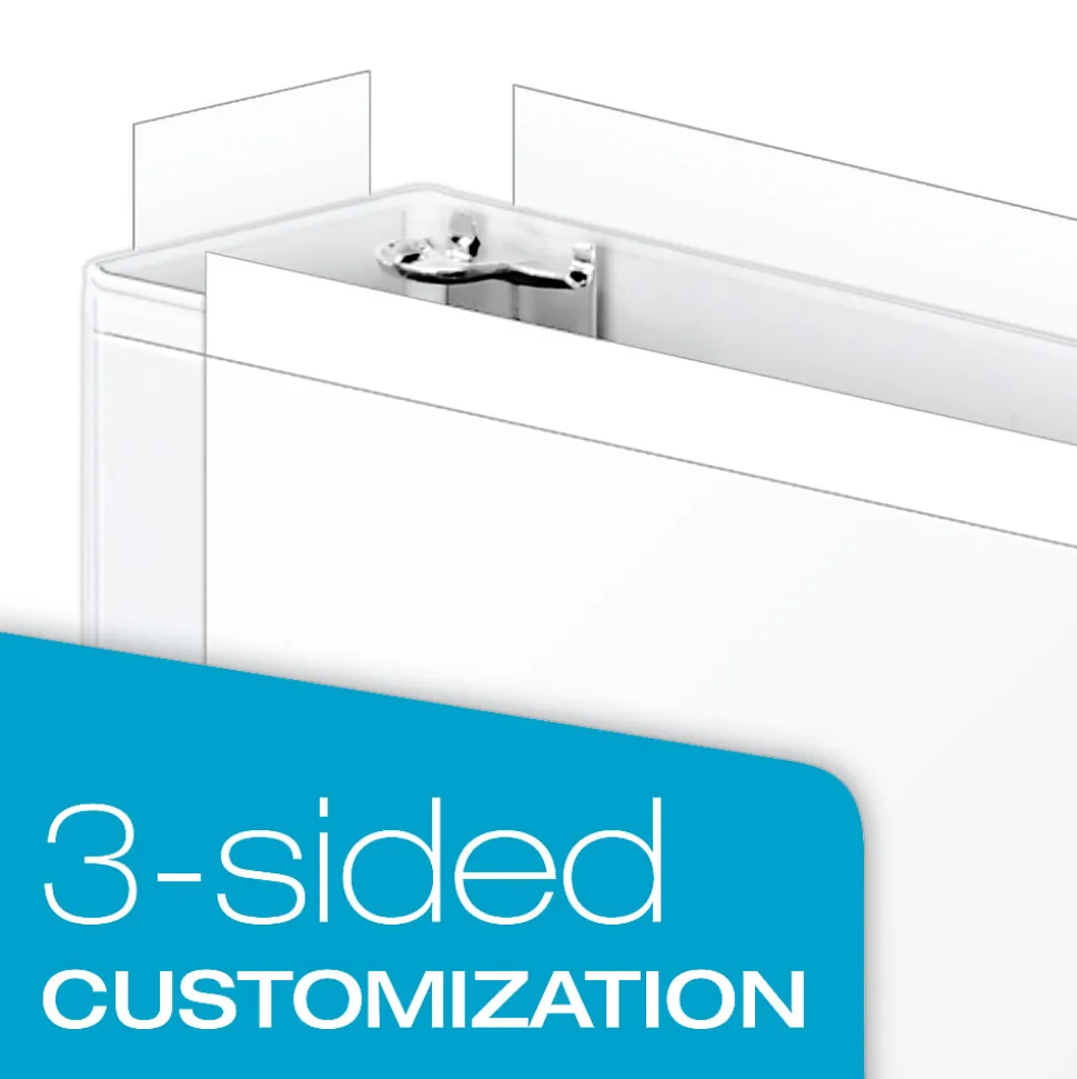 Cardinal® EasyOpen™ ClearVue™ Locking View 3-Ring Binder, 5" D-Rings, 52% Recycled, White