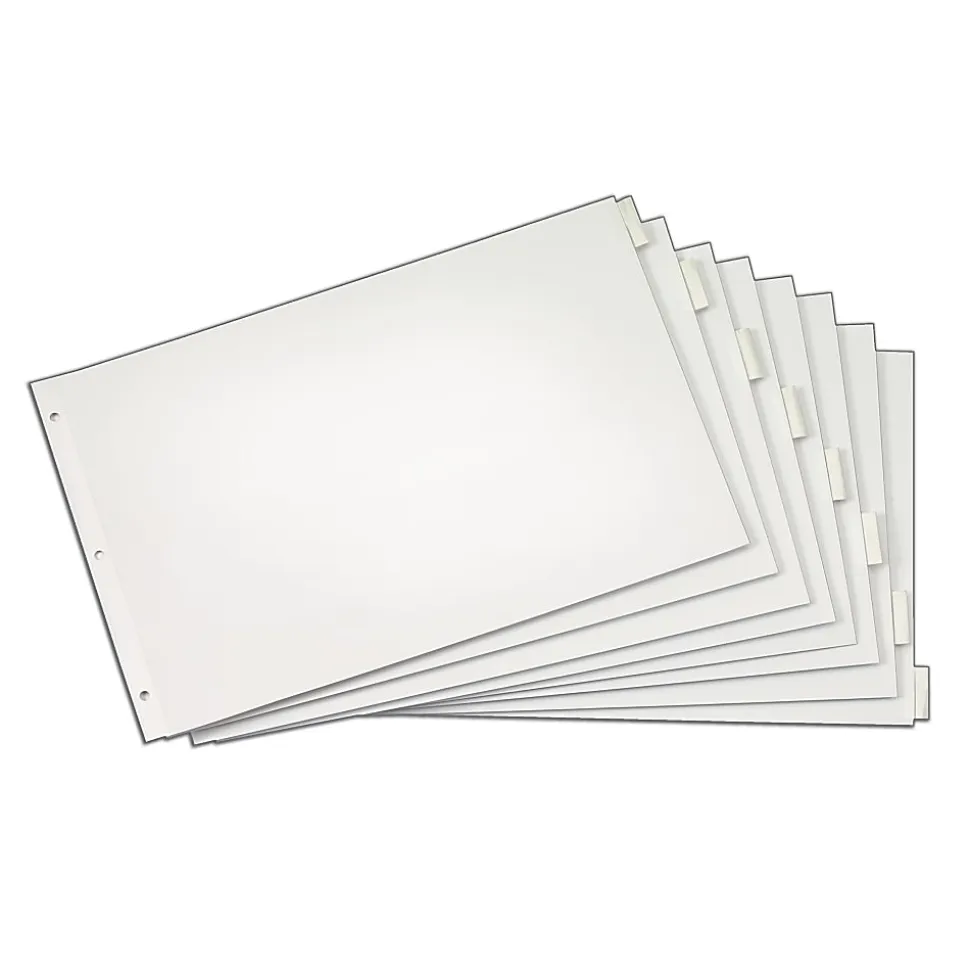 Cardinal® Tabloid Paper Index Dividers, 11" x 17", 8-Tab, Clear