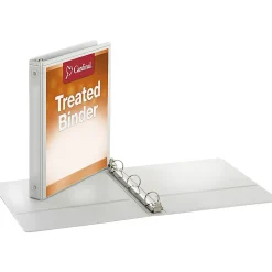Cardinal Treated ClearVue™ Locking 3-Ring Binder, 1" Round Rings, 52% Recycled, White