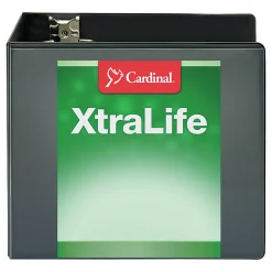 Cardinal® XtraLife™ ClearVue™ Nonstick Locking Slant 3-Ring Binder, 6" D-Rings, Black