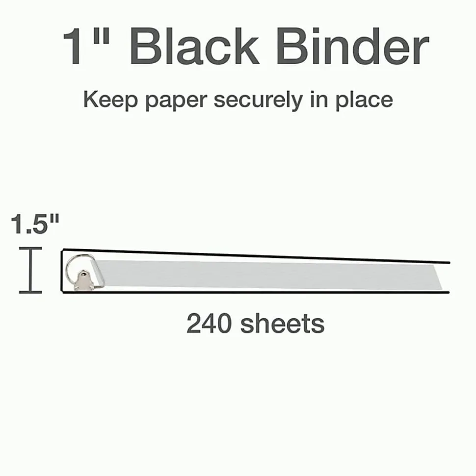 Cardinal® XtraLife™ Locking Slant-D® Ring 3-Ring Binder, 1" D-Rings, Black