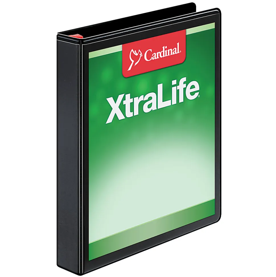 Cardinal® XtraLife™ Locking Slant-D® Ring 3-Ring Binder, 1" D-Rings, Black