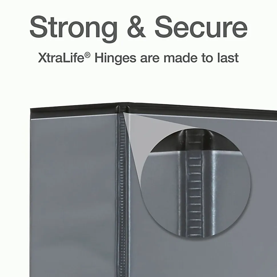 Cardinal® XtraLife™ Locking Slant-D® Ring 3-Ring Binder, 4" D-Rings, Black