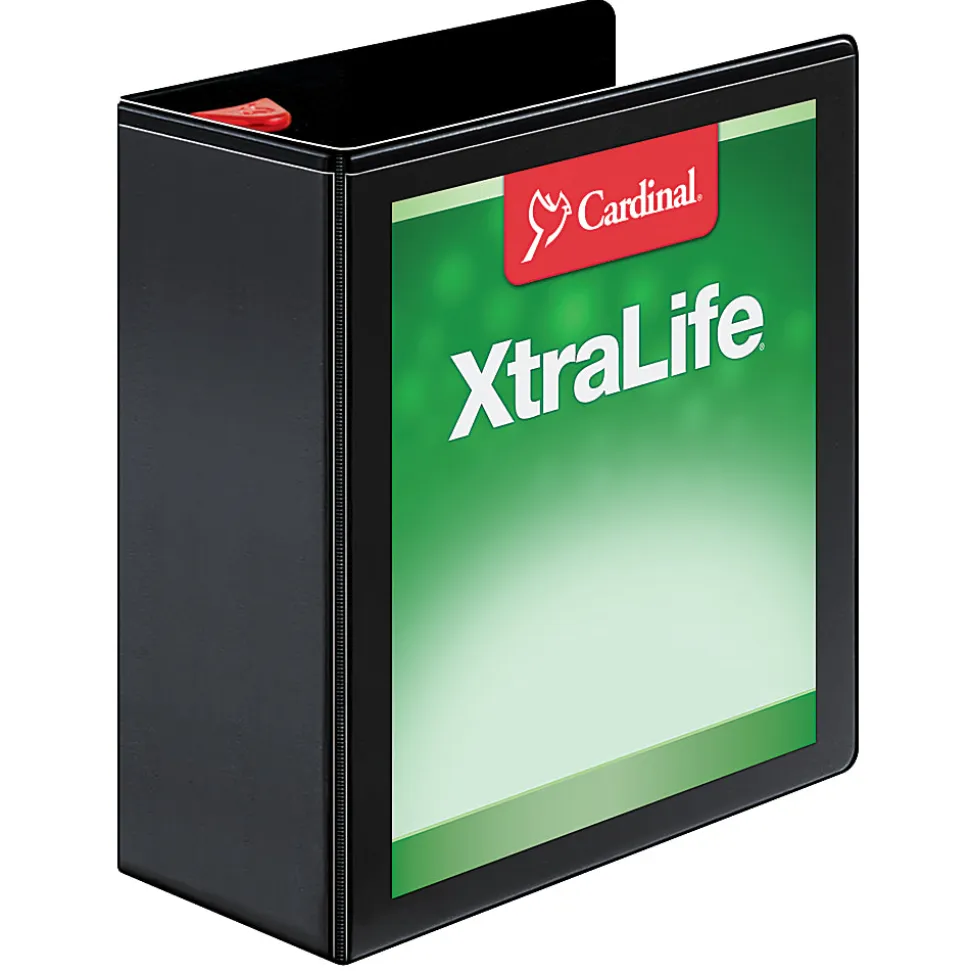 Cardinal® XtraLife™ Locking Slant-D® Ring 3-Ring Binder, 4" D-Rings, Black