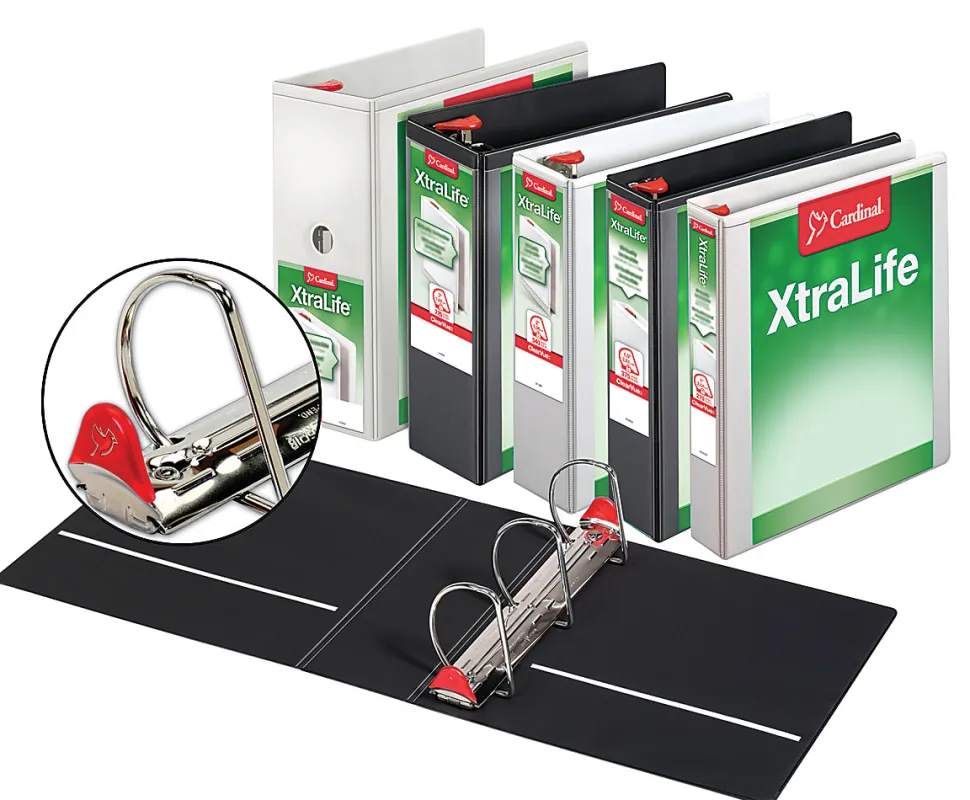 Cardinal® XtraLife™ Locking Slant-D® Ring 3-Ring Binder, 1" D-Rings, White