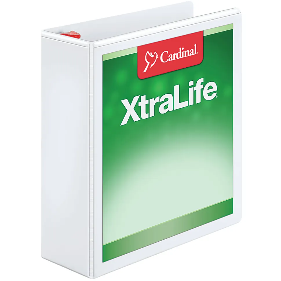 Cardinal® XtraLife™ Locking Slant-D® Ring 3-Ring Binder, 3" D-Rings, White