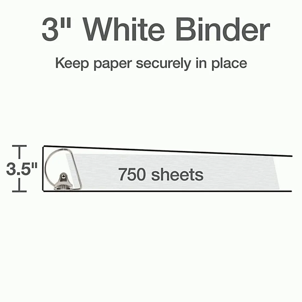 Cardinal® XtraLife™ Locking Slant-D® Ring 3-Ring Binder, 3" D-Rings, White