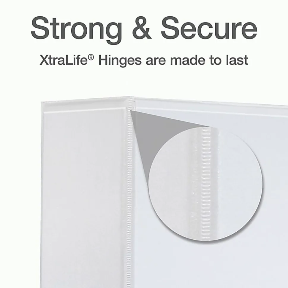 Cardinal® XtraLife™ Locking Slant-D® Ring 3-Ring Binder, 3" D-Rings, White