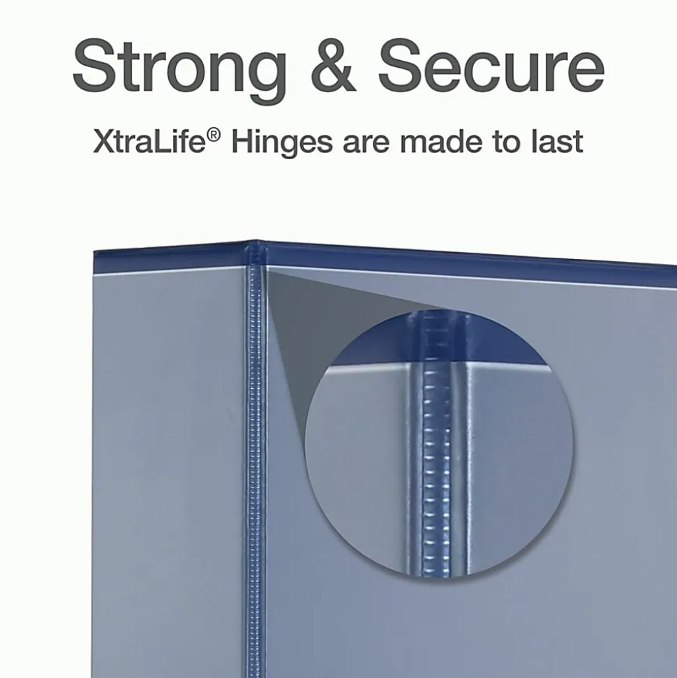 Cardinal® XtraLife™ Locking Slant-D® Ring 3-Ring Binder, 4" D-Rings, Blue