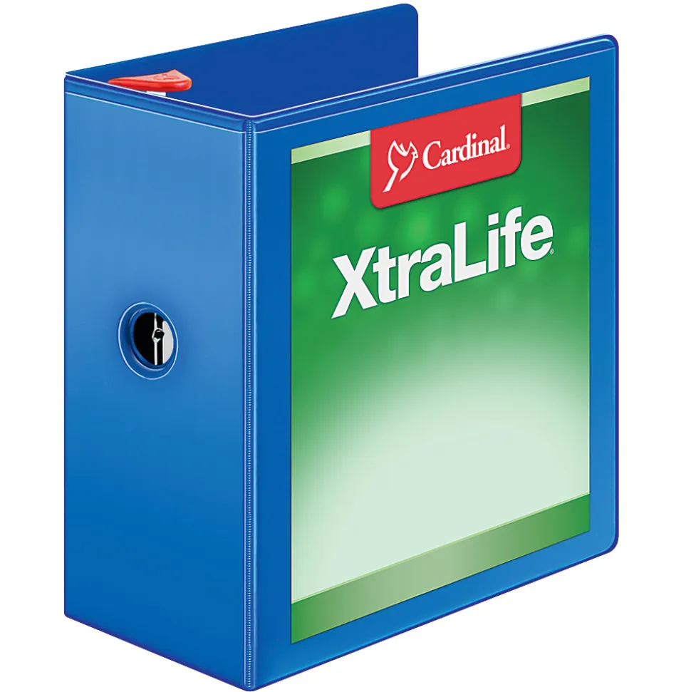 Cardinal® XtraLife™ Locking Slant-D® Ring 3-Ring Binder, 5" D-Rings, Blue