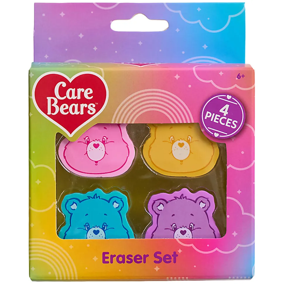 Care Bears Licensed Eraser Set, 1-1/4" x 1-1/4", Set of 4 Erasers