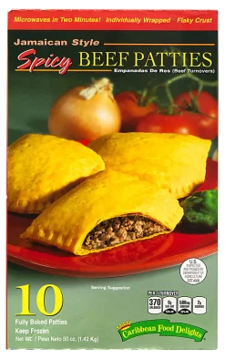 Caribbean Food Delights Jamaican-Style Spicy Beef Empanadas, Box Of 10 Empanadas
