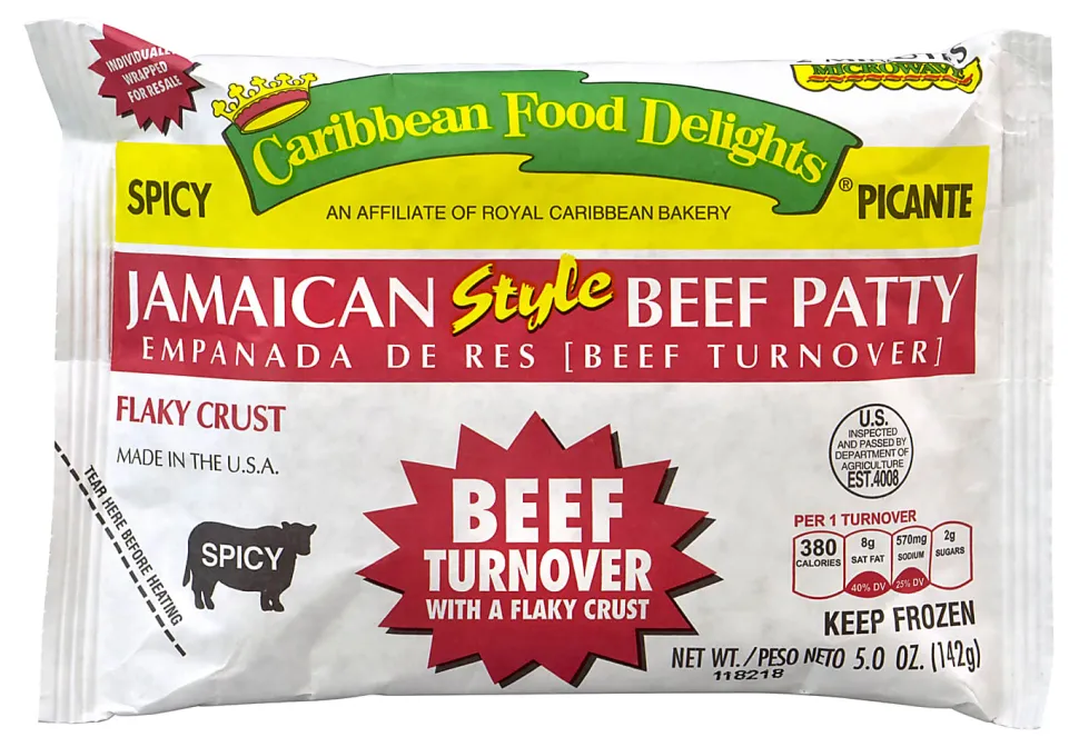 Caribbean Food Delights Jamaican-Style Spicy Beef Empanadas, Box Of 10 Empanadas