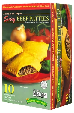 Caribbean Food Delights Jamaican-Style Spicy Beef Empanadas, Box Of 10 Empanadas