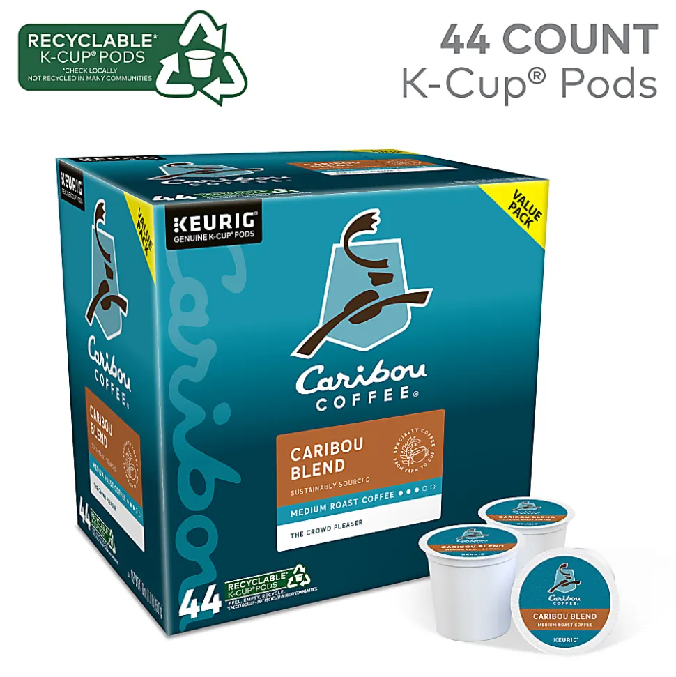 Caribou Coffee Caribou Blend Keurig® Single-Serve K-Cup® Pods, Medium Roast, Case of 44 K-Cup® Pods