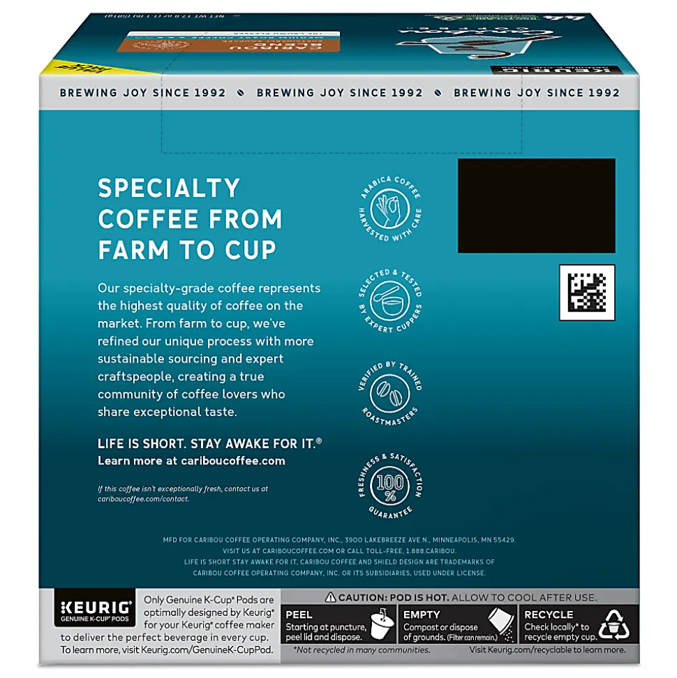 Caribou Coffee Caribou Blend Keurig® Single-Serve K-Cup® Pods, Medium Roast, Case of 44 K-Cup® Pods