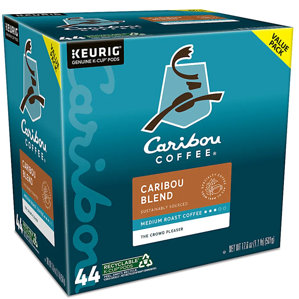 Caribou Coffee Caribou Blend Keurig® Single-Serve K-Cup® Pods, Medium Roast, Case of 44 K-Cup® Pods