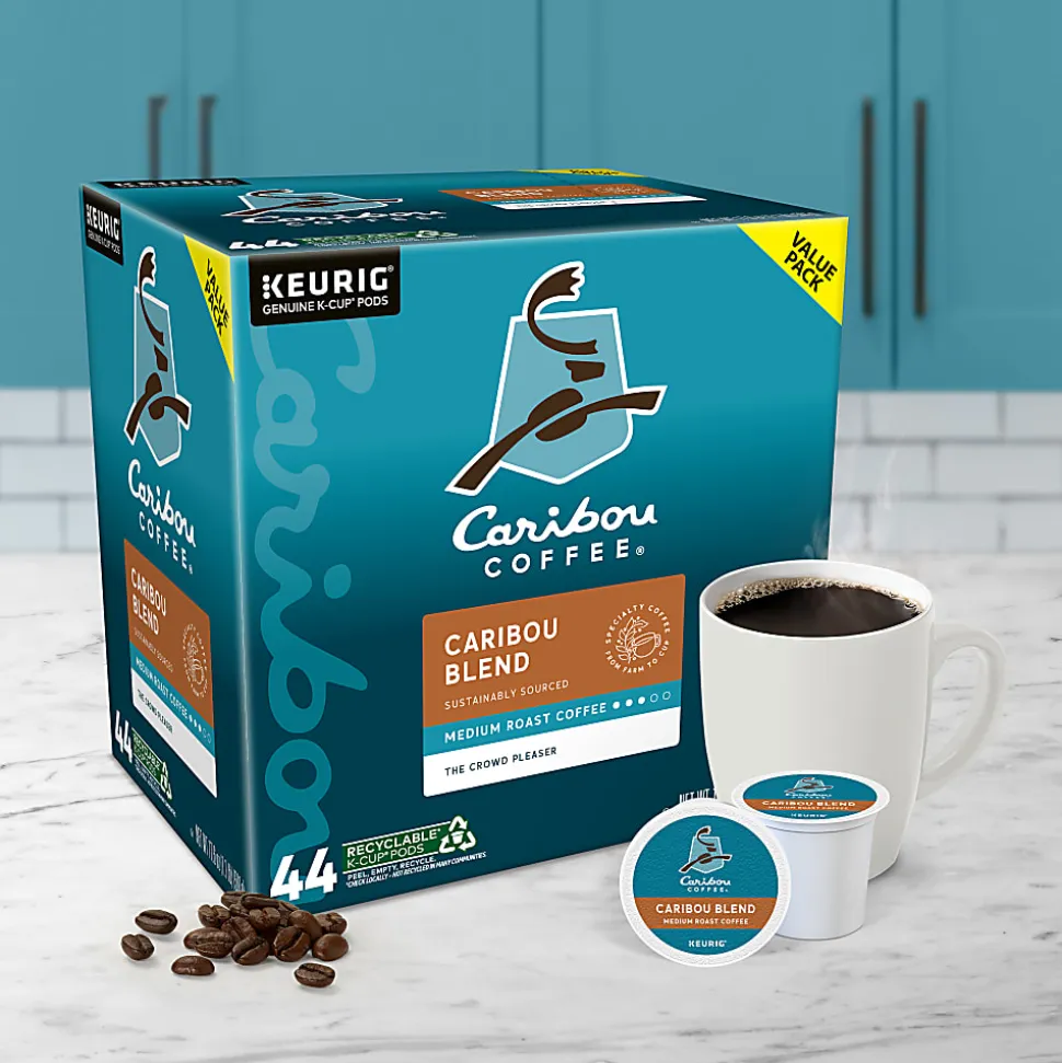 Caribou Coffee Caribou Blend Keurig® Single-Serve K-Cup® Pods, Medium Roast, Case of 44 K-Cup® Pods