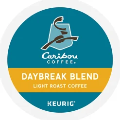 Caribou Coffee Daybreak Blend Keurig Single-Serve K-Cup Pods, Light Roast, 24 Pods Per Pack, Case Of 4 Packs