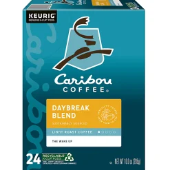 Caribou Coffee Daybreak Blend Keurig Single-Serve K-Cup Pods, Light Roast, 24 Pods Per Pack, Case Of 4 Packs