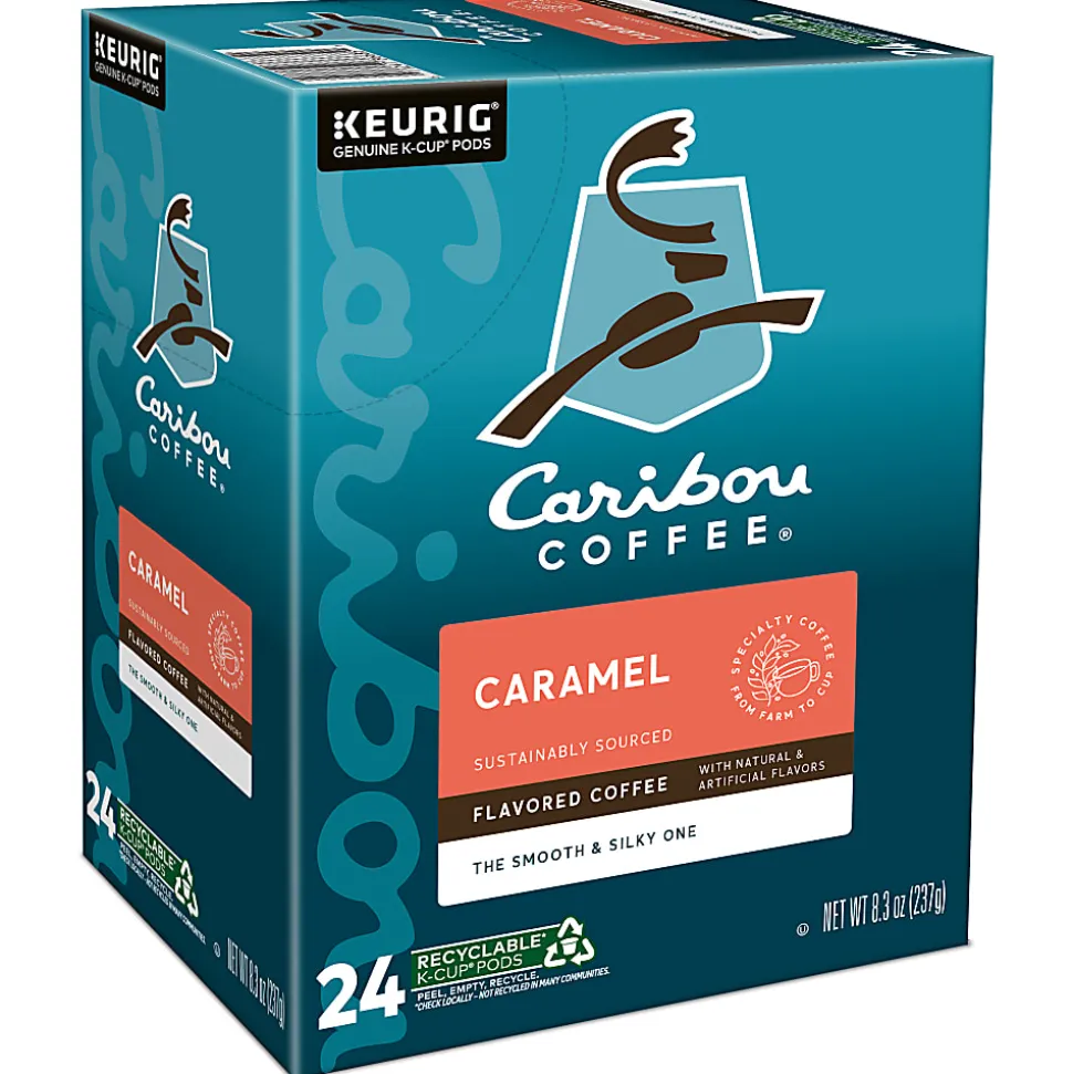 Caribou Coffee® Single-Serve Coffee K-Cup®, Caramel Hideaway, Carton Of 24