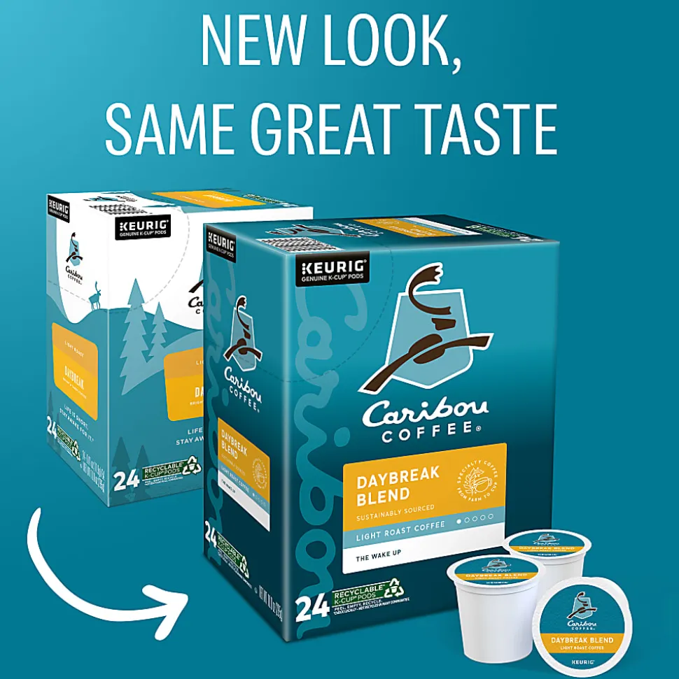 Caribou Coffee® Single-Serve Coffee K-Cup® Pods, Daybreak Morning Blend, Carton Of 24