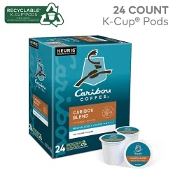 Caribou Coffee® Single-Serve Coffee K-Cup® Pods, Caribou Blend, Carton Of 24