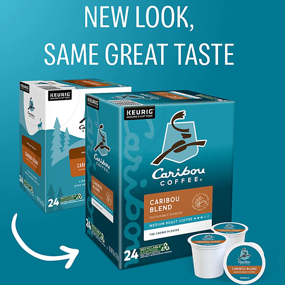 Caribou Coffee® Single-Serve Coffee K-Cup®, Caribou Blend, 96 Count (4 Packs of 24)