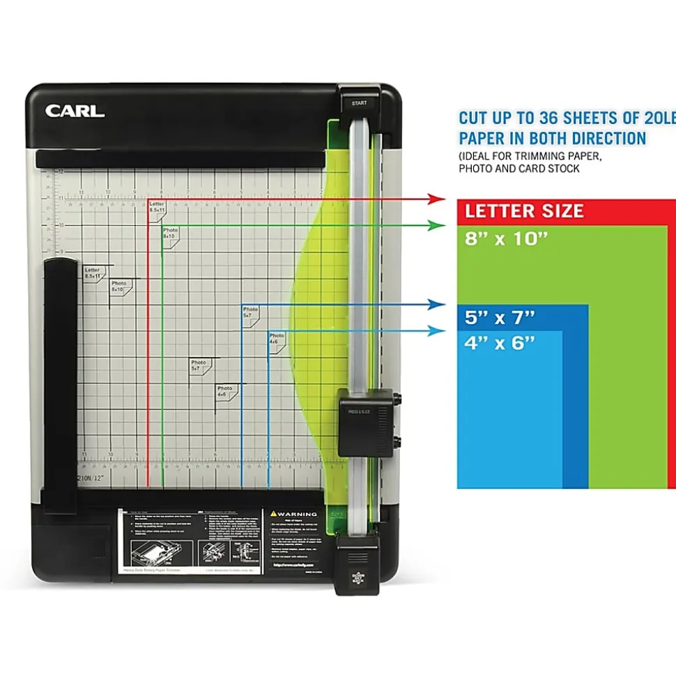 Carl® DC-210 Heavy-Duty Rotary Paper Trimmer, 12"