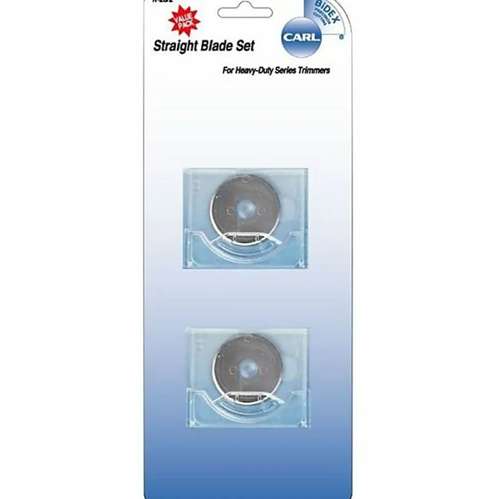 Carl® K-28 Straight-Cut Heavy-Duty Rotary Trimmer Blades, Pack Of 2