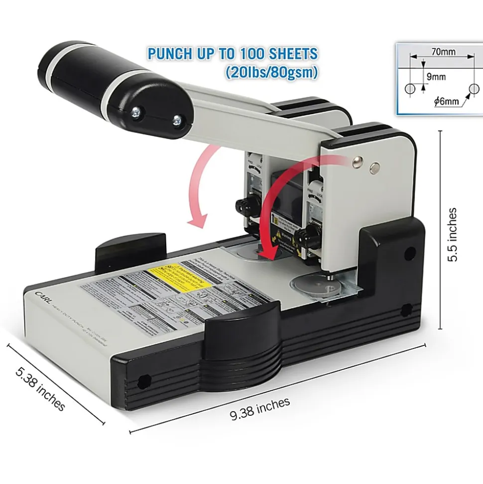 Carl® XHC2100 Heavy-Duty 2-Hole Punch