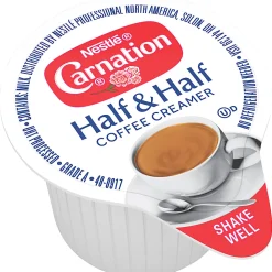 Carnation Half-And-Half Liquid Coffee Creamer, Original Flavor, 0.3 Oz Single Serve, 360/Pack