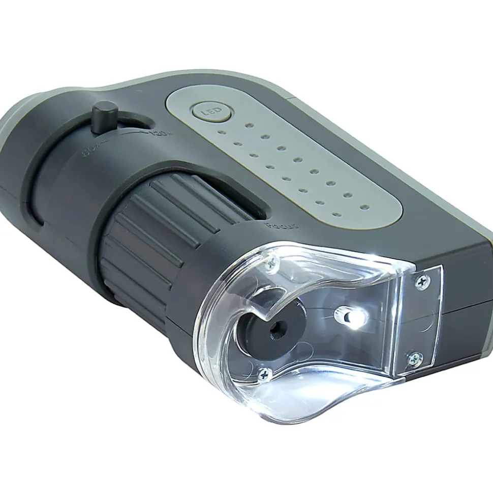 CARSON MicroBrite Plus 60x–120x LED Pocket Microscope, Black, 1