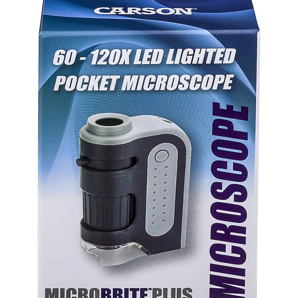 CARSON MicroBrite Plus 60x–120x LED Pocket Microscope, Black, 1
