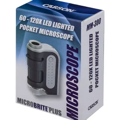 CARSON MicroBrite Plus 60x–120x LED Pocket Microscope, Black, 1