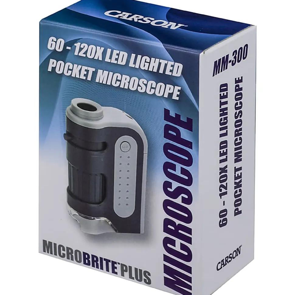 CARSON MicroBrite Plus 60x–120x LED Pocket Microscope, Black, 1