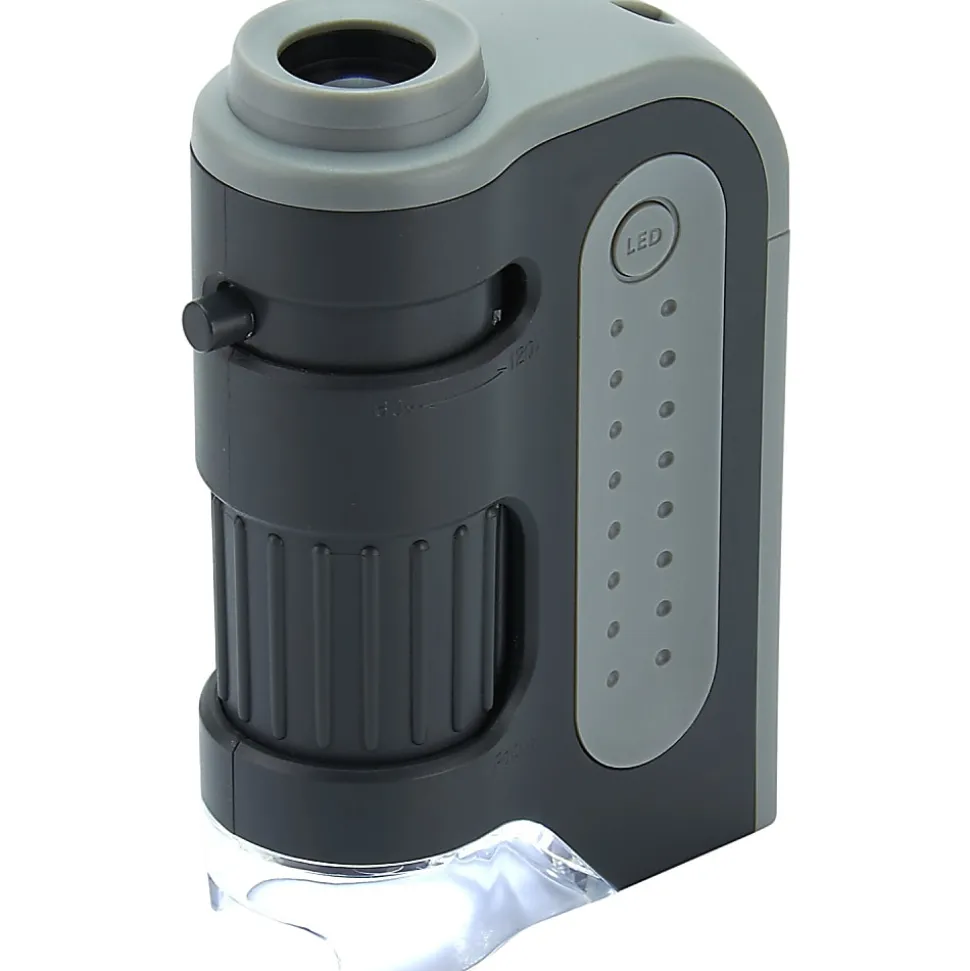 CARSON MicroBrite Plus 60x–120x LED Pocket Microscope, Black, 1