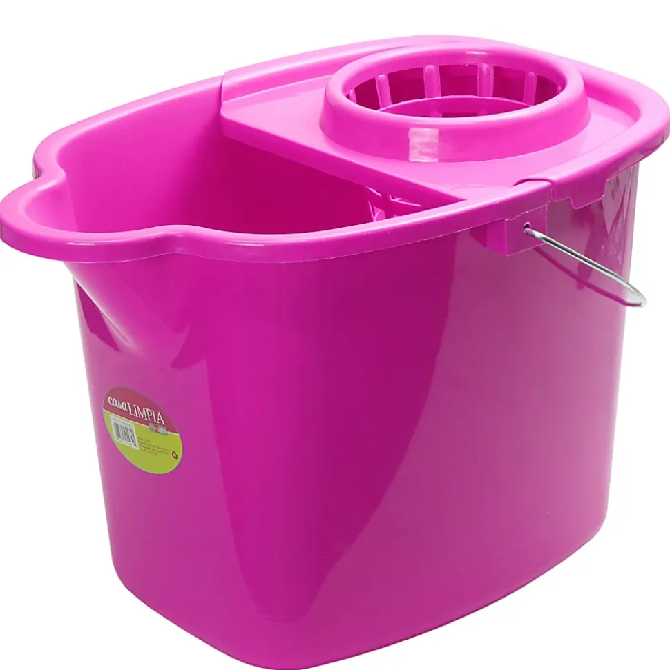 Casa Limpia 16LT Mop Bucket With Wringer, 11-1/2" x 9-1/2", Red/Blue, Total Qty 1