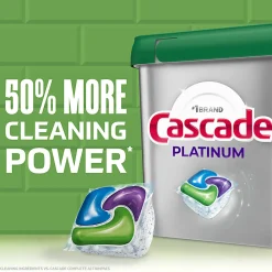Cascade Platinum Dishwasher ActionPacs, Fresh, 1.99 Lb, Pack Of 59 Pacs