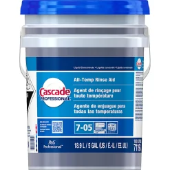 Cascade Professional All-Temperature Rinse Aid Detergent, Closed Loop, 5 Gallon, Blue
