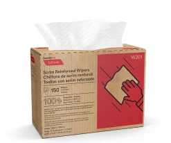 Cascades® PRO Tuff-Job™ Scrim Reinforced Wipers, 9 1/4" x 12 1/2", White, Pack Of 150