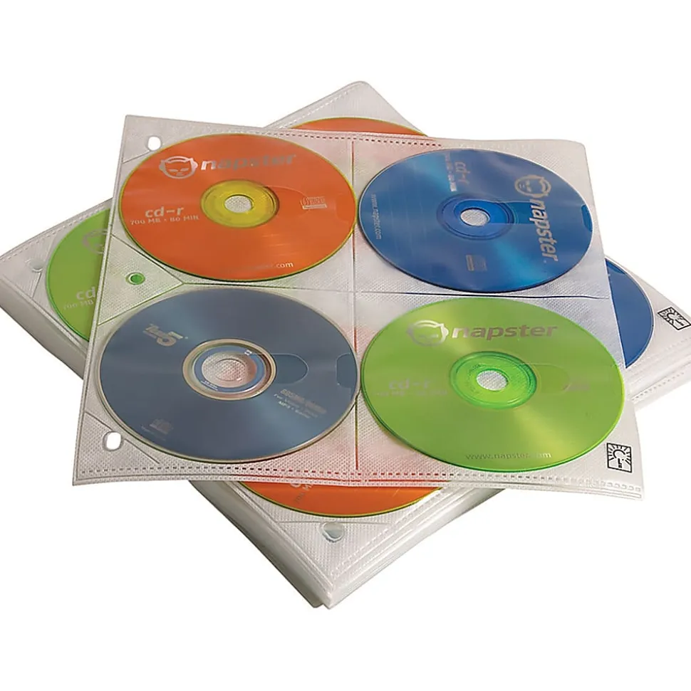 Case Logic® Prosleeves For CD Binders, 200-Disc Capacity, White