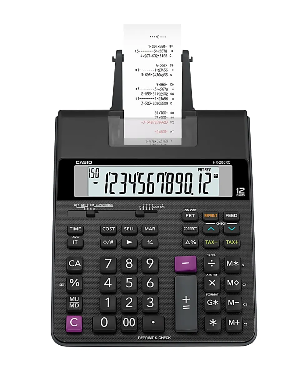 Casio® HR-200RC Compact Printing Calculator
