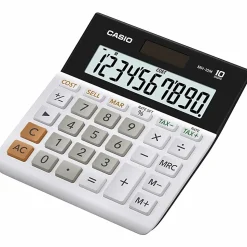 CASIO® MH-10M Wide-Display Portable Desktop Calculator, 10 Digit, Solar Power, White, 1