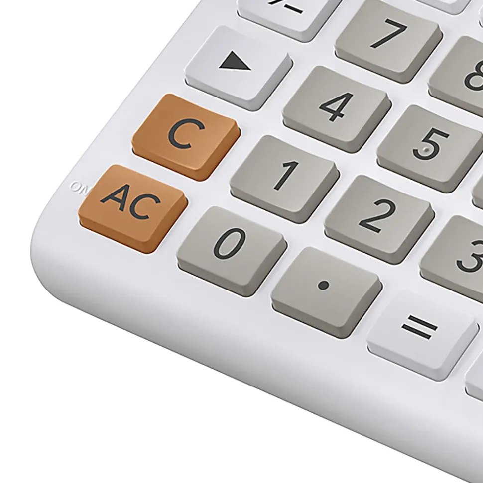 CASIO® MH-10M Wide-Display Portable Desktop Calculator, 10 Digit, Solar Power, White, 1