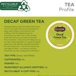 Celestial Seasonings Natural Antioxidant Decaf Green Tea Keurig Single-Serve K-Cup Pods, 24 Pods Per Pack, Case Of 4 Packs
