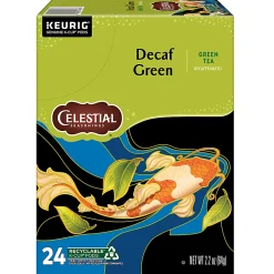 Celestial Seasonings Natural Antioxidant Decaf Green Tea Keurig Single-Serve K-Cup Pods, 24 Pods Per Pack, Case Of 4 Packs