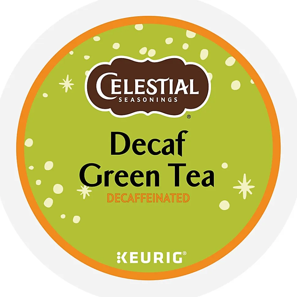 Celestial Seasonings Natural Antioxidant Decaf Green Tea Keurig Single-Serve K-Cup Pods, 24 Pods Per Pack, Case Of 4 Packs